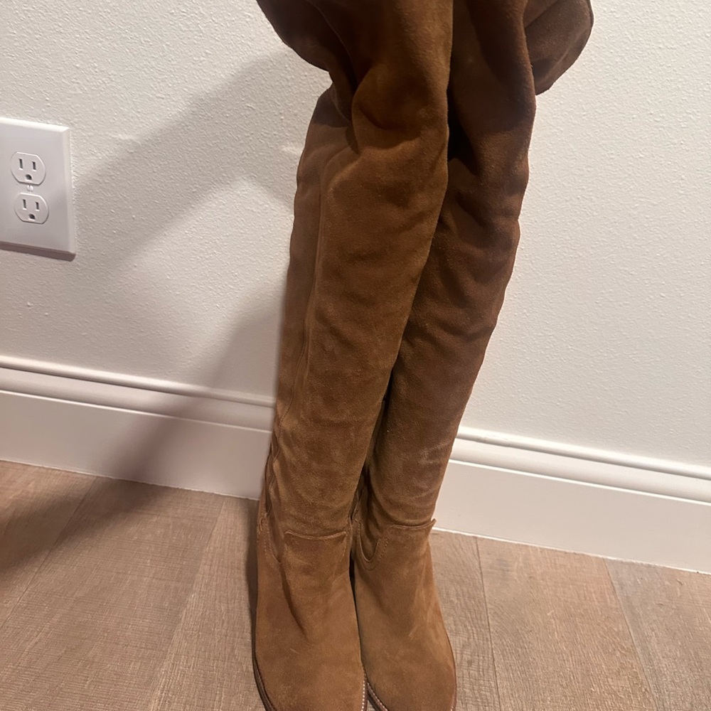Dolce Vita Tan Suede Over the Knee Boots - Picture 2 of 6